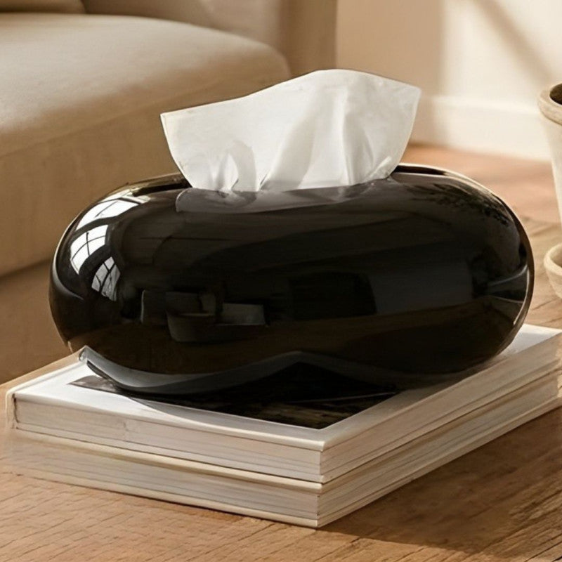 Double Layer Tissue Box Holder Black Facial Tissue Dispenser