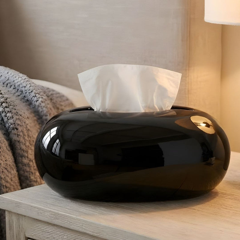 Double Layer Tissue Box Holder Black Facial Tissue Dispenser